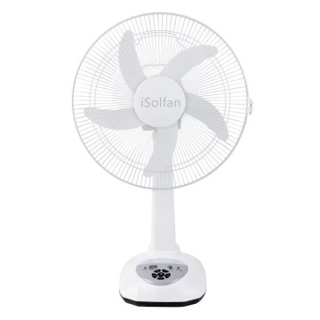ISolfan Solar Powered Table Fan with Built-in Light and Rechargeable Battery