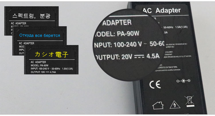 20v 4.5a usb pin charger for lenovo computer