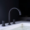 Matte black 3 hole hot and cold faucet