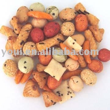 Rice crackers &amp; peanut crackers mixed