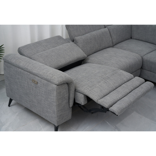 Fabric Headrest Adjustable L Shaped Corner Sofa