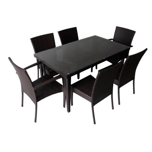 Outdoor Aluminium extension table dining chairs