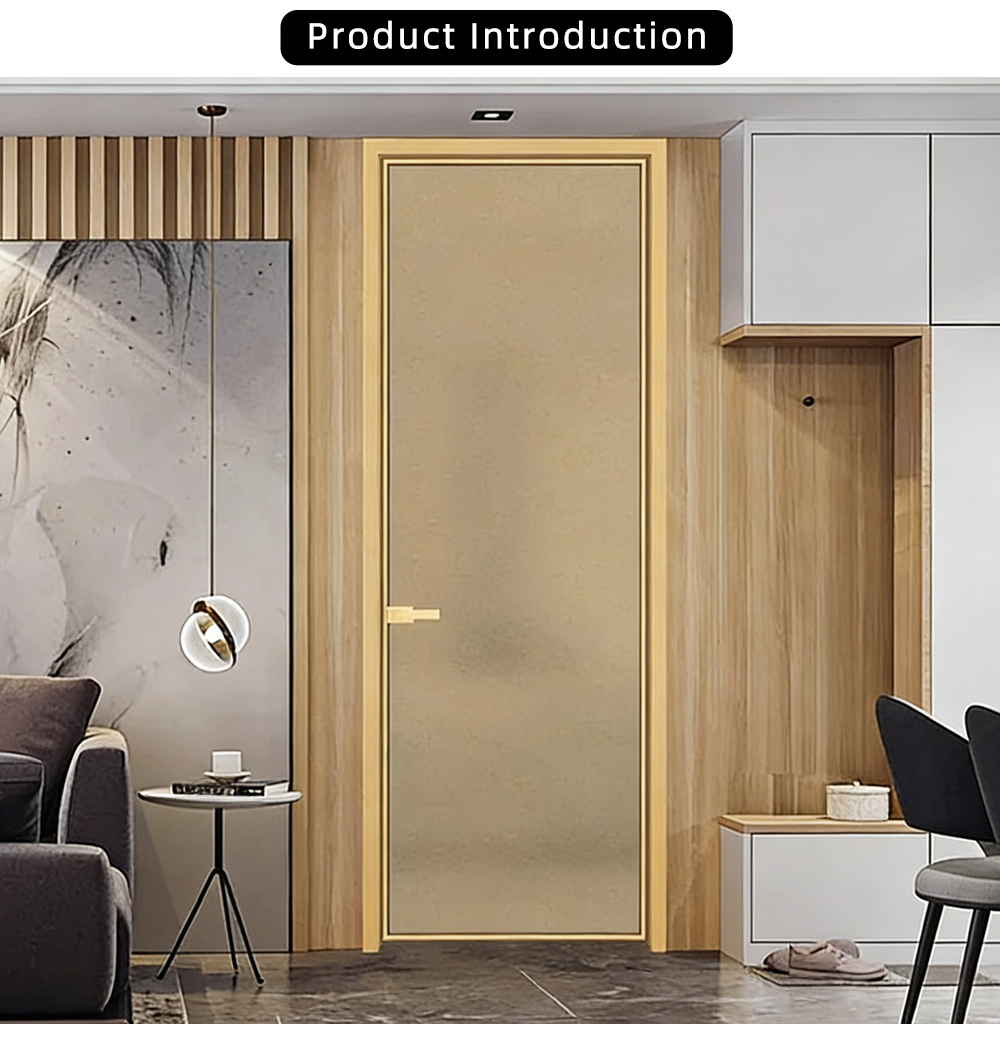 Modern Single Panel Frosted Tea Glass Swing Door YJP012 X
