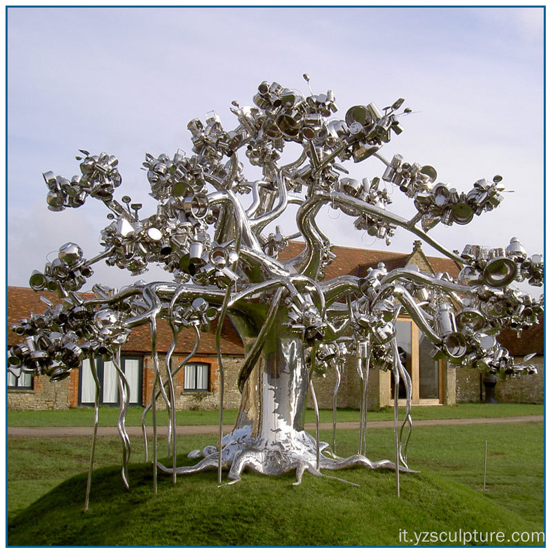 Scultura ad albero in acciaio inox grande giardino