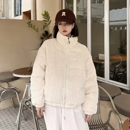 Women's short casual down cotton jacket