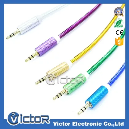 2016 New Creative Mobile phone metal audio cable with Natural multiple colors