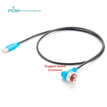 IP67 Rated Waterproof 90-Degree USB2.0 Cable: Ideal for Outdoor Devices, Cabinets, and Panels