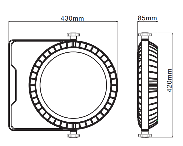 36pcs Par Light Size