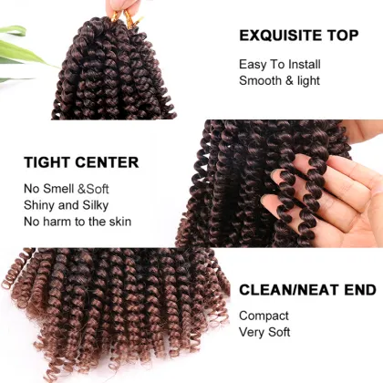 Synthetic spring afro twist 8 inches hair extension ombre nubian loc braid freestress pre twisted crochet spring twist