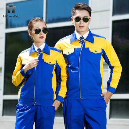 Postman Blue Long-Sleeve Black Oversized Work Coveralls