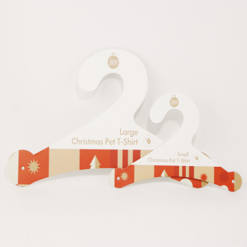 Recyclable Red Clothes Hangers for Pet T-shirts - New Christmas Paper Cardboard Hangers