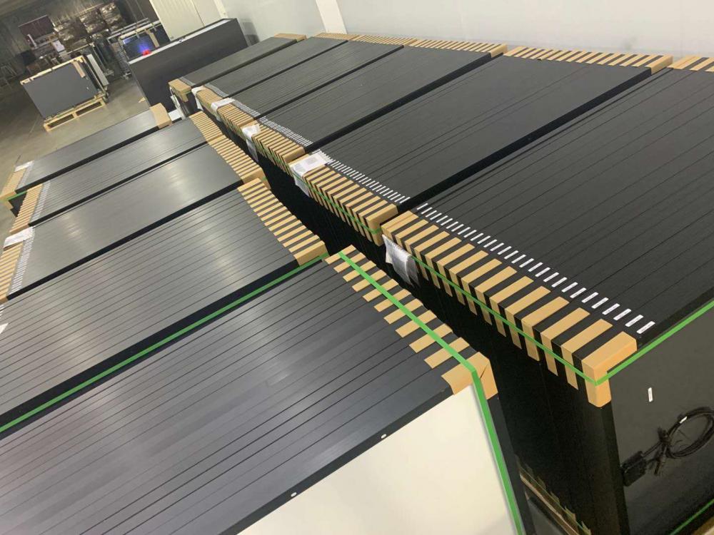 All black solar panels europe stock