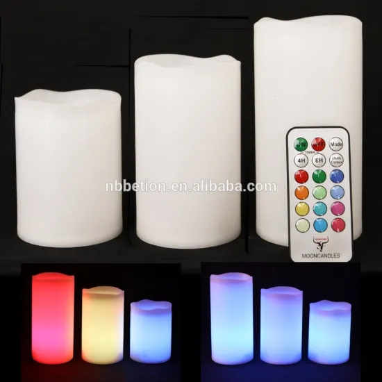 led flameless candles 3pcs color changing real wax candles with remote control led paillar candles with remote