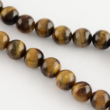 8mm Natural Tiger Eye Round Bead Strands - Shop Now at PandaHall