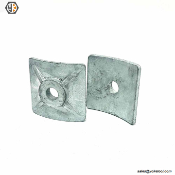 Cast Square Curved Washer HDG | Ductile Iron Utility Washer | IEEE C135.80 & CSA C83 Polelin Hardware