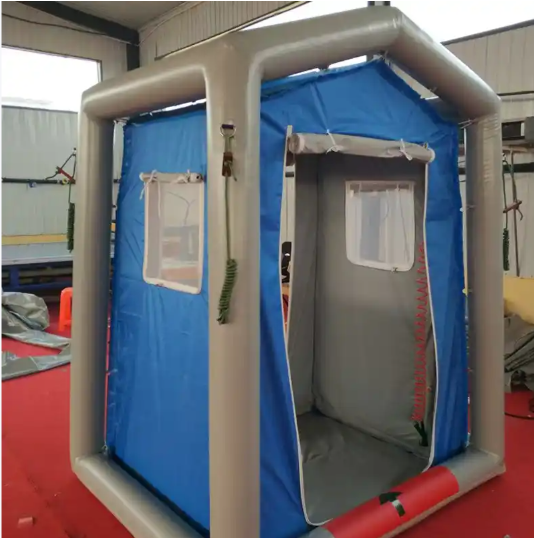 Inflatable isolation and decontamination chamber