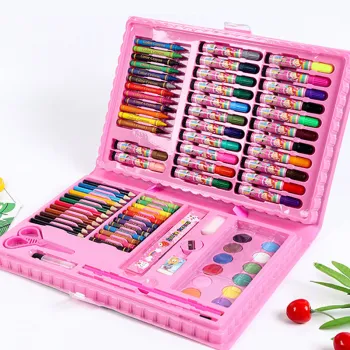 Children's Art Set: Drawing Pens, Crayons, and Watercolor Pens for Primary School Students