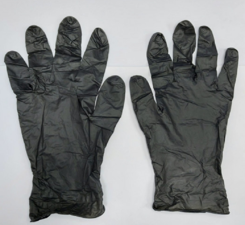 Gants nitriles noirs, gants de travail nitrile noir