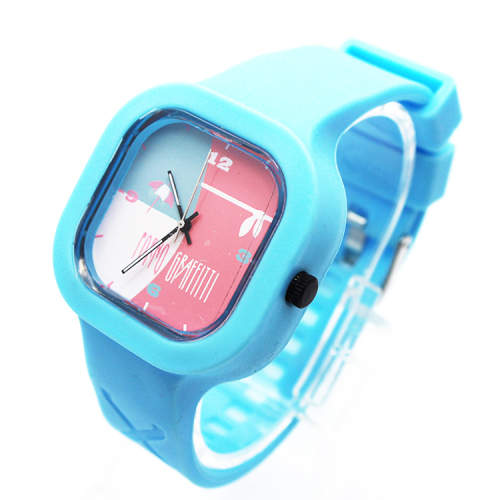 Montre gelée mignonne personnalisée de bonbons au silicone