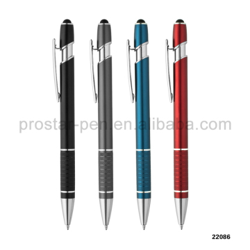 2015 hot selling good design click colored aluminum stylus metal writing pen