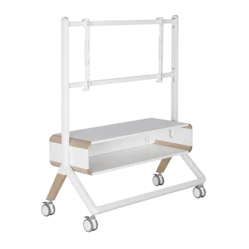 Mobile TV Cart Stand: Wooden Easel for Indoor/Outdoor Entertainment with Cabinet