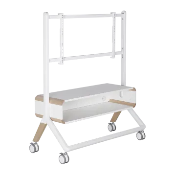 Mobile TV Cart Stand: Wooden Easel for Indoor/Outdoor Entertainment with Cabinet