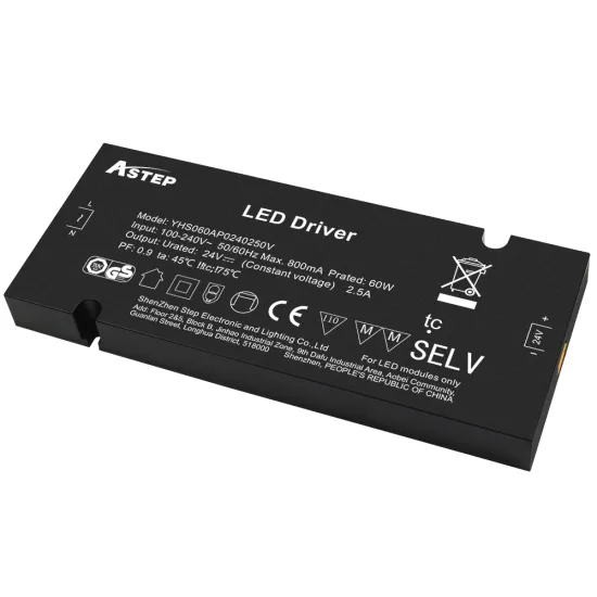 12V/24V 60W Constant Voltage LED Cabinet Driver for Wireless Lighting Control Systems