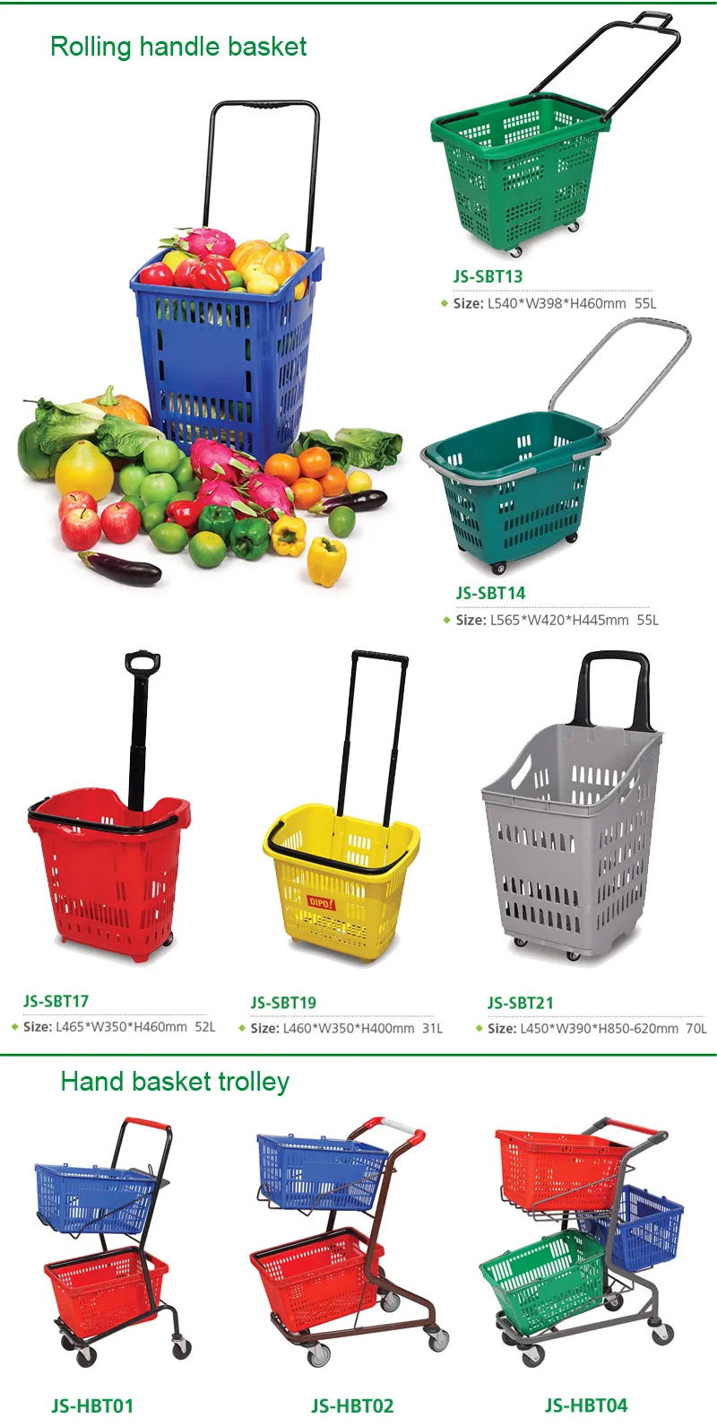Plastic Supermarket Shopping Basket