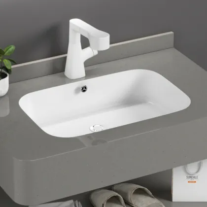 Marbled Integrated Vanity Sink for Luxury Bathroom