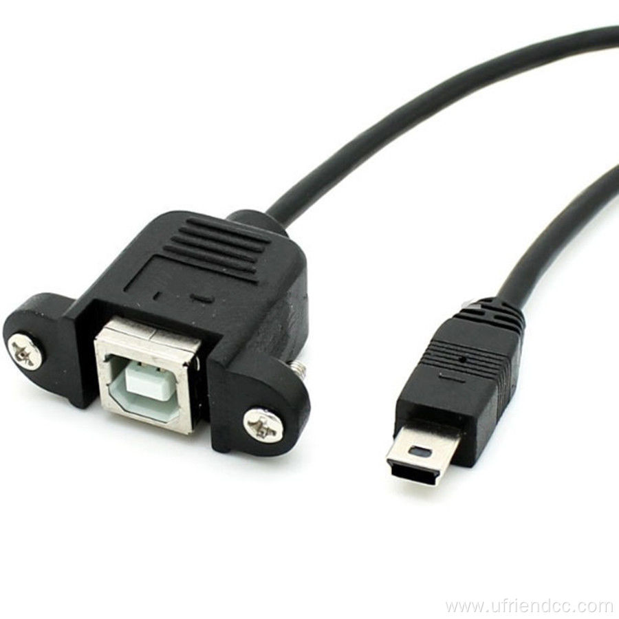 Male to USB-2.0 Female Printer Panel Mount Cable