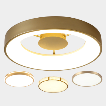 Luce a soffitto rotondo a LED dimmabile - Designer Oro Acrilico Acrilico Lampada montata per soggiorno, camera da letto, cucina, corridoio