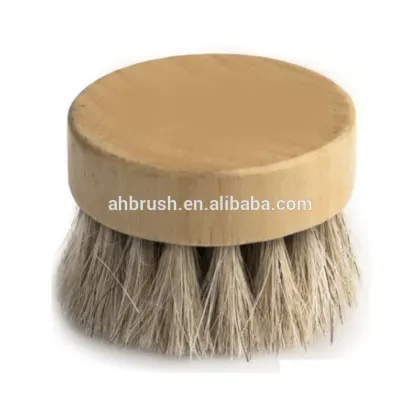 Nature wooden handle faced cleaning beard shaved brush with pure bristle