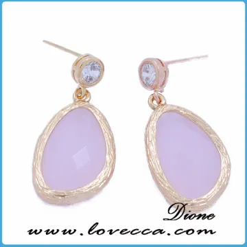 Personalized girlfriend gift new design earrings brass glass daily wear earrings