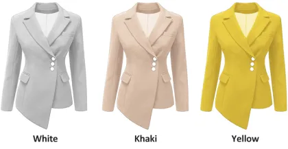 Fashion Three Button Irregular Women Blazer Suit