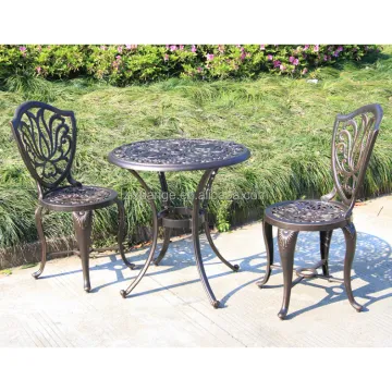 Outdoor Cast Aluminum Garden Furniture: Round Tables and Chairs for Leisure