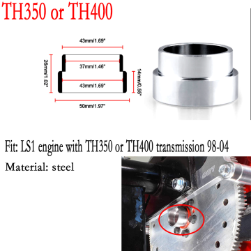 Transmisión automática del motor TH350 TH400 Adaptador Junta de acero
