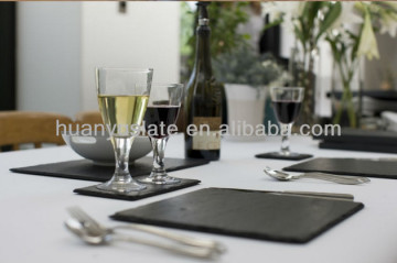rectangle black slate cheese placemats and coaster