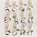 Panda Enamel Compass Keychain Customizable Cartoon Metal Keyring Stainless Steel Brass Iron Alloy Zinc Laser Logo Souvenir
