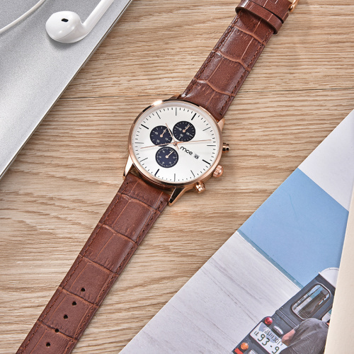 2018 leather straps luxury brand quartz movement men watch