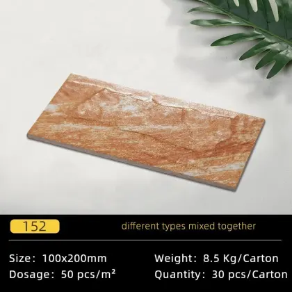 Hot Selling 100x200mm Exterior Antique Artificial Stone Ceramic Wall Bricks