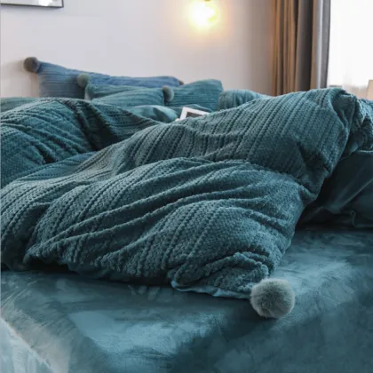 Winter coral velvet crystal four-piece bedding set