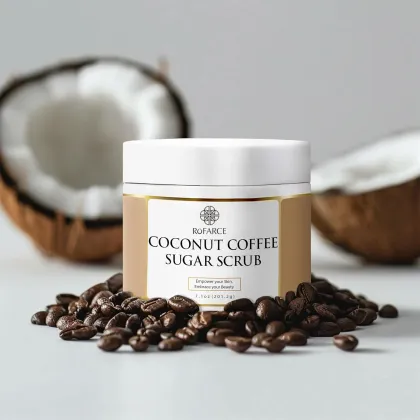 Private Label Natural Exfoliating Coconut Coffee Sugar Body Scrub with Oatmeal Extract