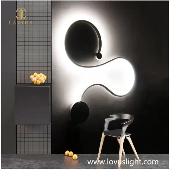 Personality partition wall lamp Black and white modern creative wall lamp