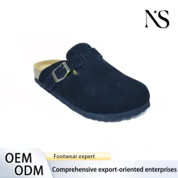 Elegant Black Suede Clogs for Women