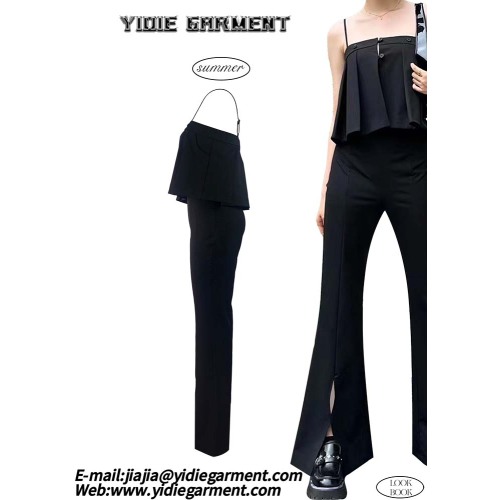 Spaghetti Straps Black Pleated Ladies Camisole Tops