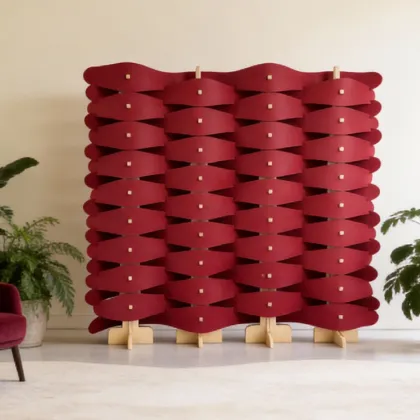 Adjustable Wave Felt Acoustic Soundproof Privacy Room Divider Freestanding Wavy Office Home Partition