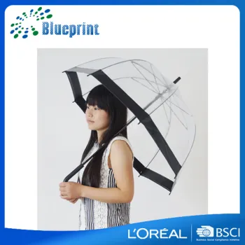 WIndjammer clear deco printed manual bubble umbrella
