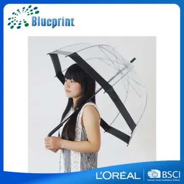 WIndjammer clear deco printed manual bubble umbrella