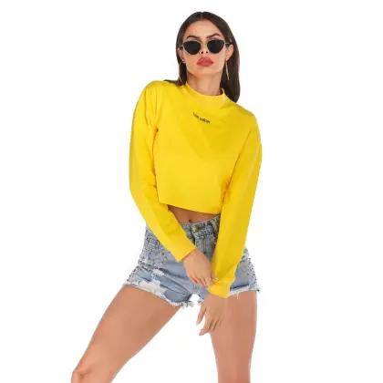 Customized Women's Embroidery Fashion Pullover Sweatshirt