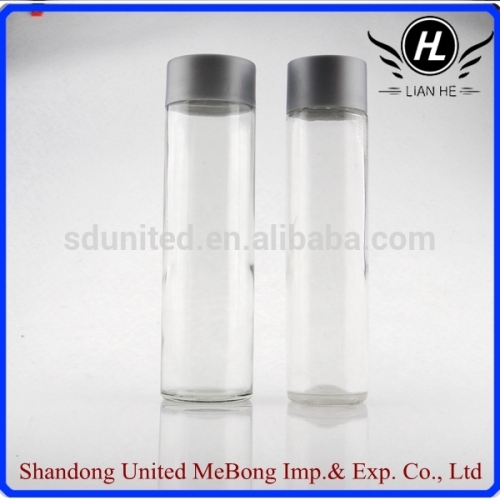 375ml and 800ml clear cylinder voss glass water bottle